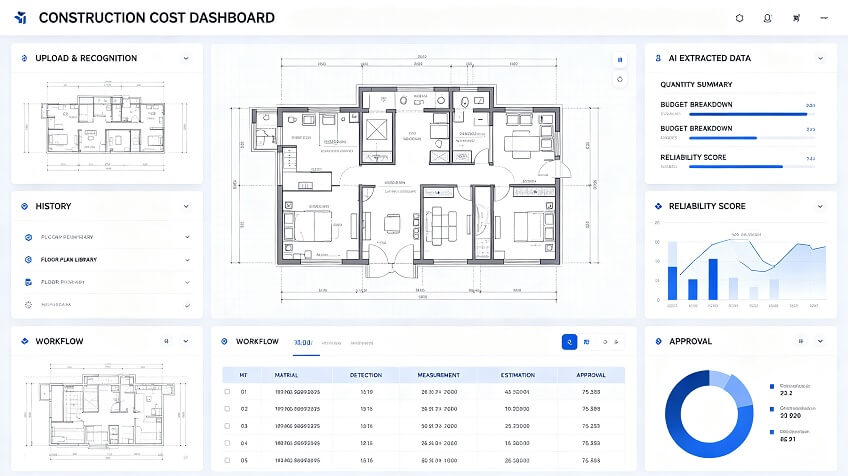 Concept interface for an AI construction estimation system