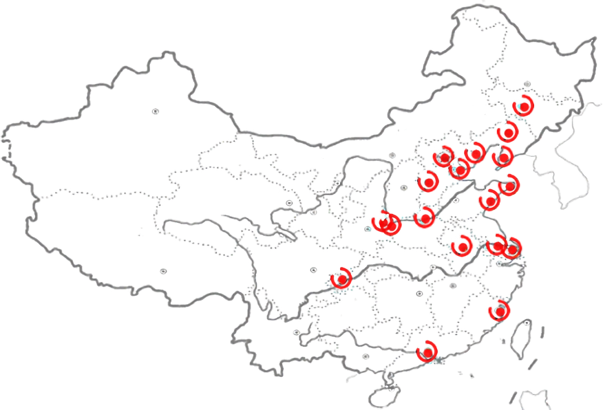 Map of Shinetech delivery centers