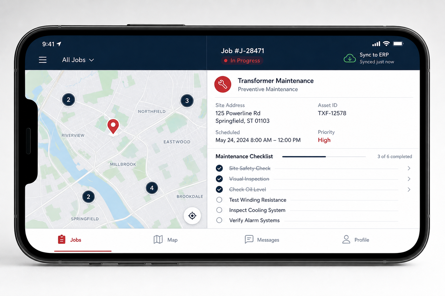 ERP mobile extension for an energy provider