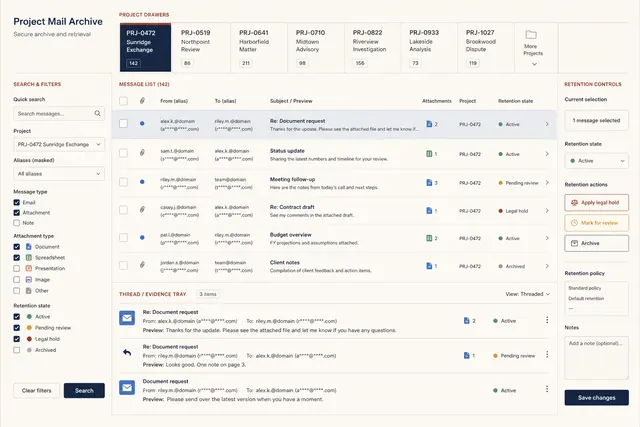 Protecting Identities in Project Email Workflows