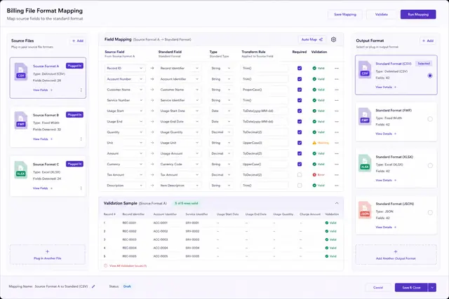 Standardizing Telecom Billing Data for Web Reporting