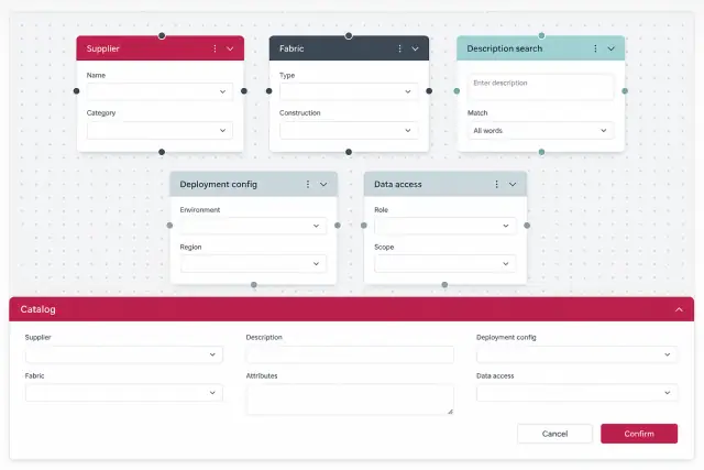 Managing Supplier and Fabric Catalogs through Modular Web Components