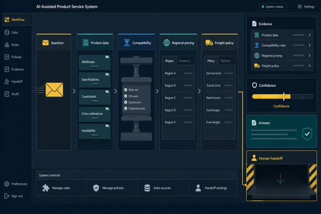 Connecting Product Compatibility, Regional Pricing, and Freight Policy to an AI Service Agent