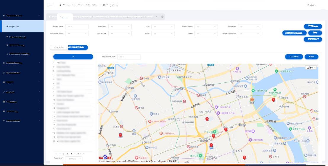 Property-management map interface reproduced from the original case study